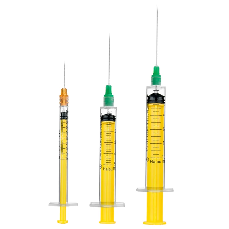 1ml 3ml 5ml 10ml 20ml 60ml Plastic Luer Lock Slip Auto Retractable Disposable Syringe