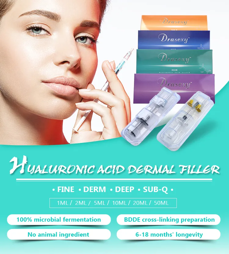 1ml CE Approved Hyaluronic Acid Ha Filler Hyaluronic Acid Korea Dermal Filler for Face