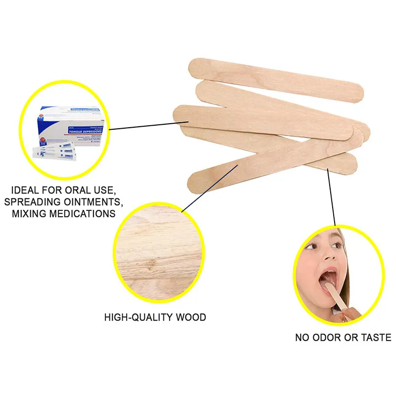 200mm Medical Surgical Dental Disposable Wooden Spatula