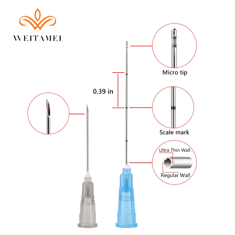 2019 Blunt-Tip Cannula Hyaluronic Acid Filler Needle Disposable 27g*50mm Micro Cannula