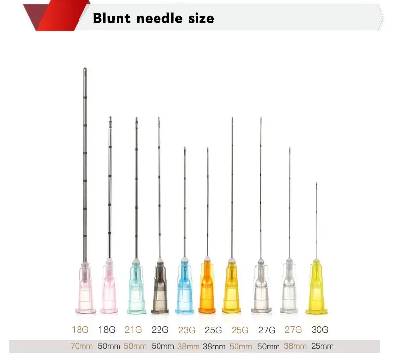 2019 Blunt-Tip Cannula Hyaluronic Acid Filler Needle Disposable 27g*50mm Micro Cannula