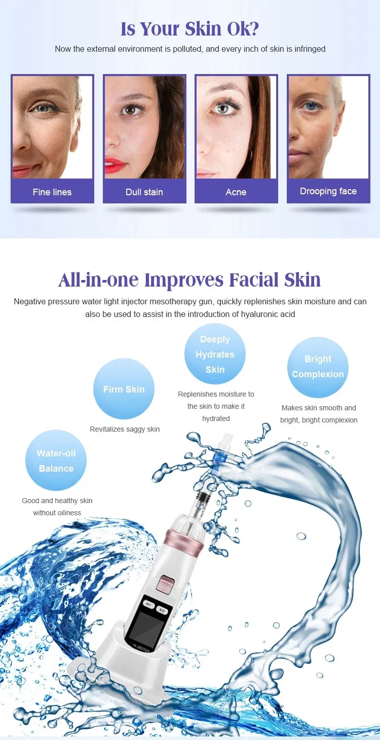 2021 Hotportable Mesotherapy Gun Ez Injector Needle Free Injection Skin Care Apparatus