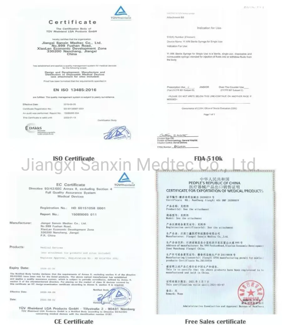3ml Disposable Syringe FDA510K/CE/ISO/Who Certified