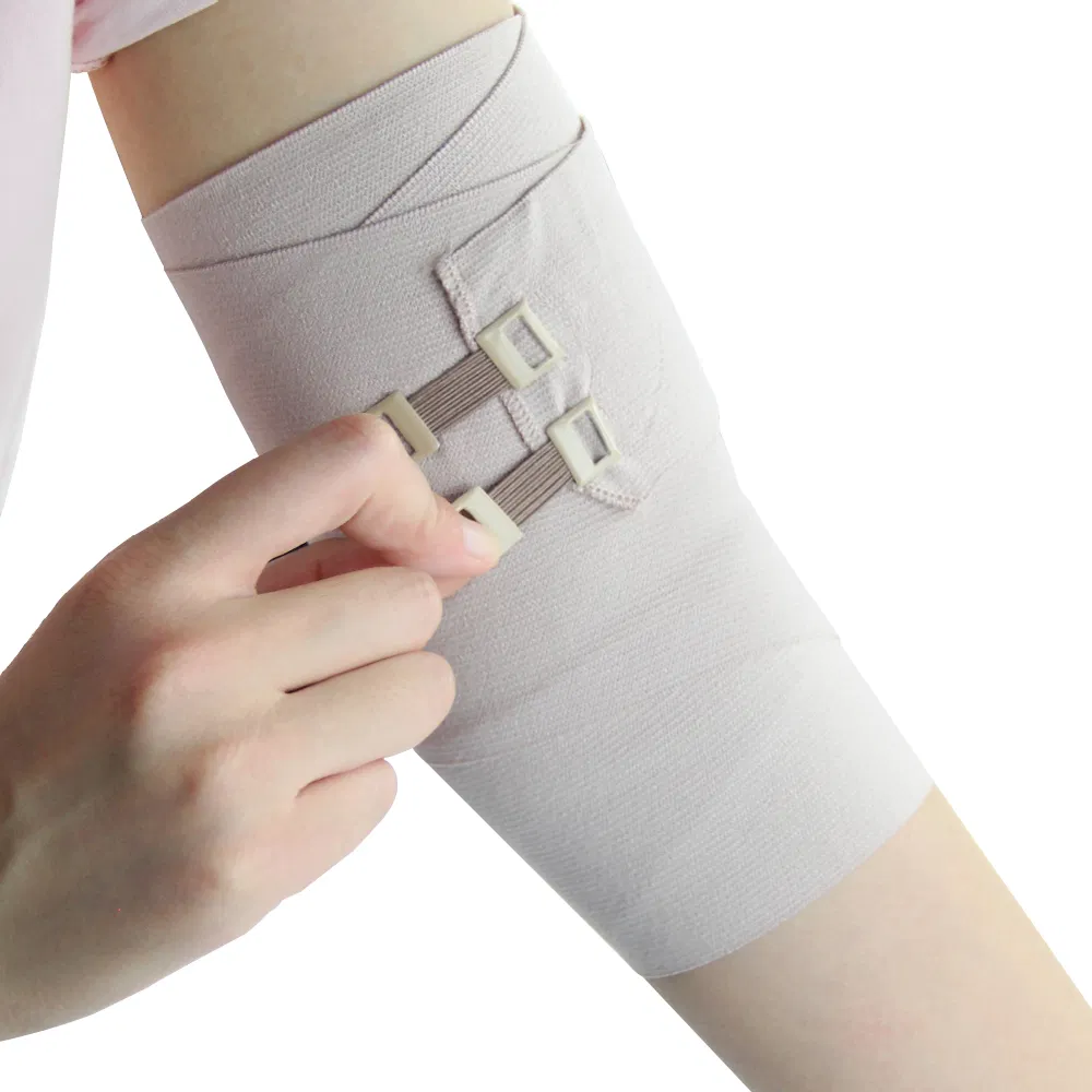 4 Sizes Soft Compression Crepe Bandages Elastic Bandage Compression Wrap for Leg Sprain with Bandage Clips