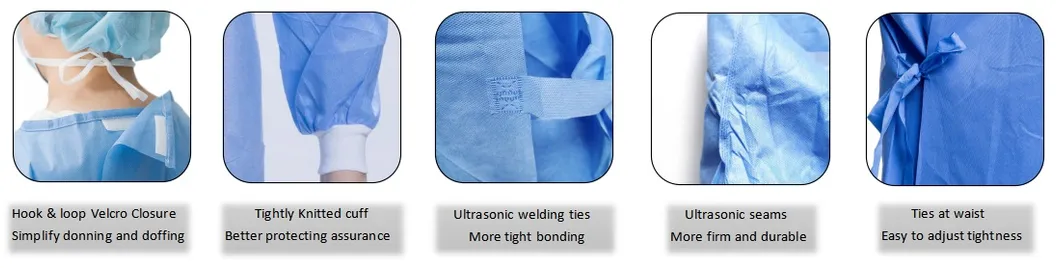45GSM Medical Gown Protective Sterile Surgical Gown 