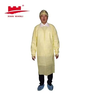 AAMI Level 1234 Factory Directly Protective PP PE 40GSM Laminated Surgical Waterproof Disposable Isolation Gown