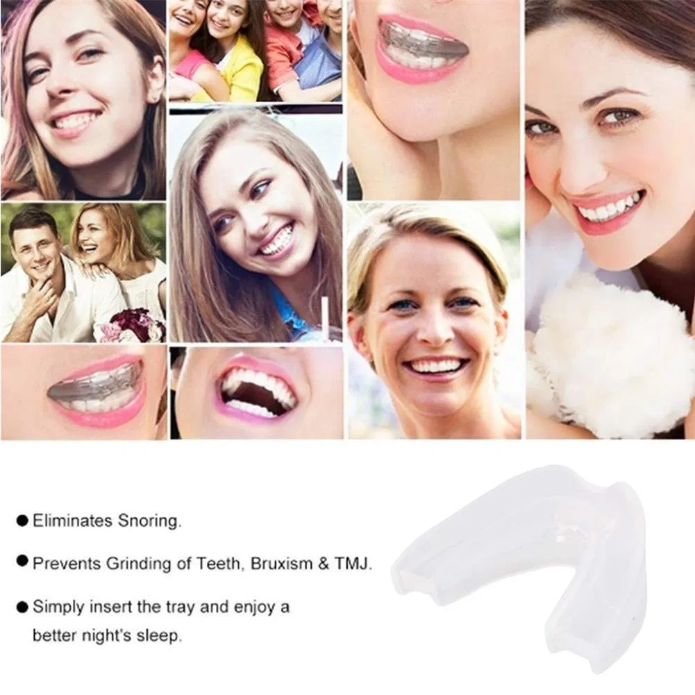 Anti Snoring Apnea Sleep Aid Mouthpiece Silicone Plastic Snore Stopper Mouthguard