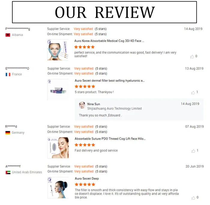 Auro Thread Press Surgical Suture Lifting Cog3d 4D 6D Pdo Thread