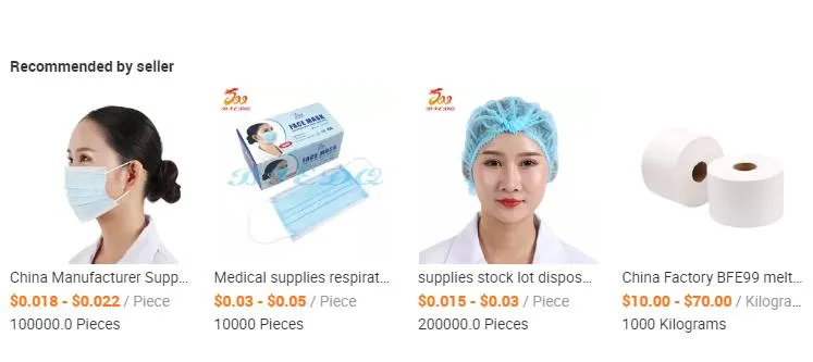 Bfe 98% Qualified 3-Ply Single Use Medical Face Mask with Ear Loop