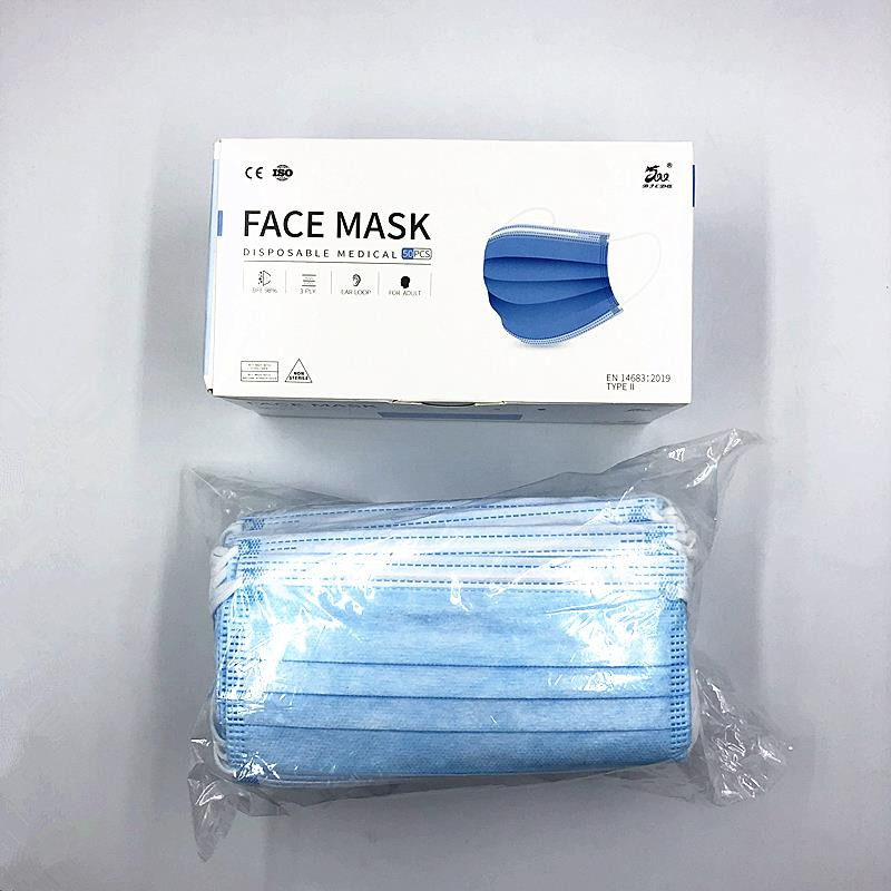 Bfe 98% Qualified 3-Ply Single Use Medical Face Mask with Ear Loop