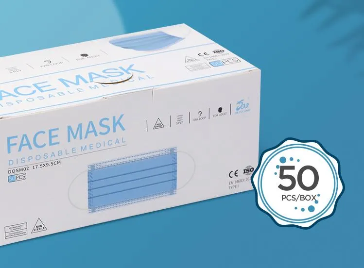 Bfe 98% Qualified 3-Ply Single Use Medical Face Mask with Ear Loop