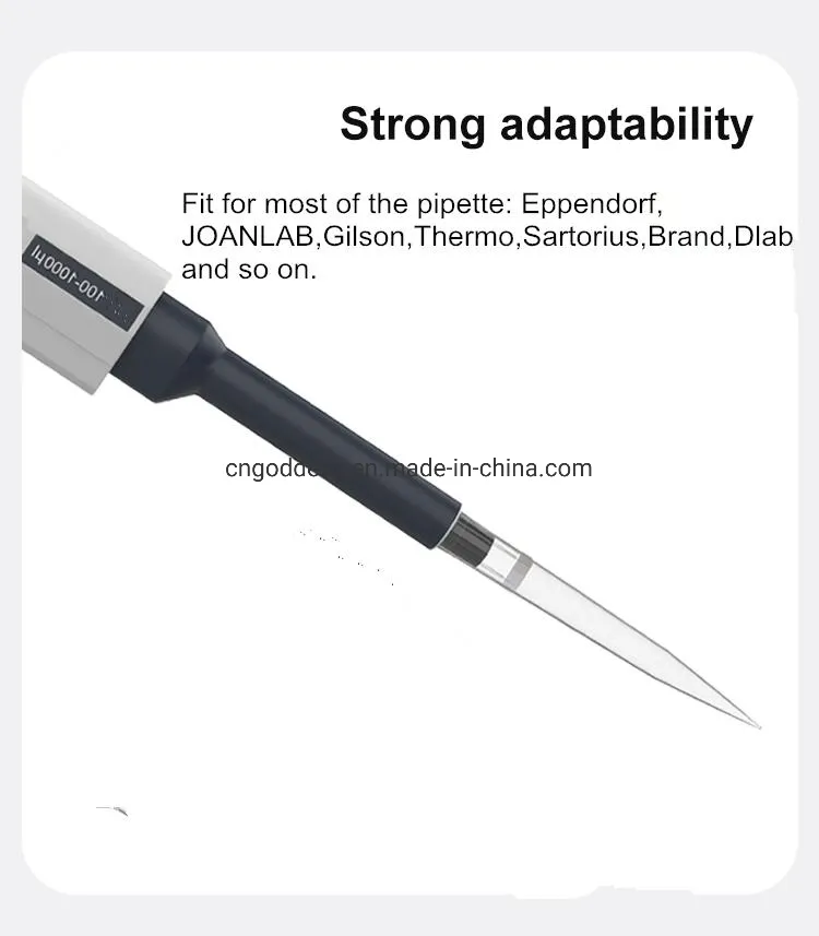 CE ISO Certification Disposable Lab Filter Pipette Tips 10UL 20UL 100UL 200UL 1000UL Bulk/Box Package
