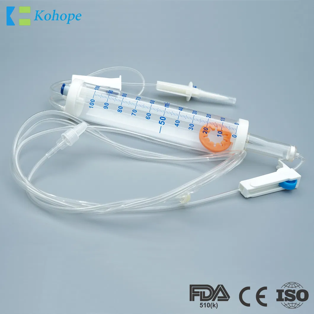 CE; ISO EOS Disposable Medical Burette Infusion Set Manufacturer with Needle and Flow Control Regulator