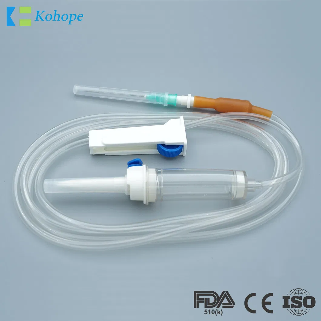 CE; ISO EOS Disposable Medical Burette Infusion Set Manufacturer with Needle and Flow Control Regulator