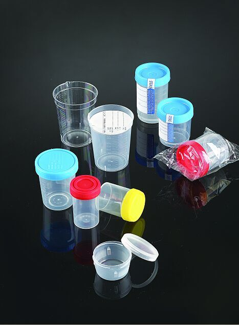 CE Marked and FDA Registered 90ml Urinalysis Specimen Container with Security Tab Label and Sterility