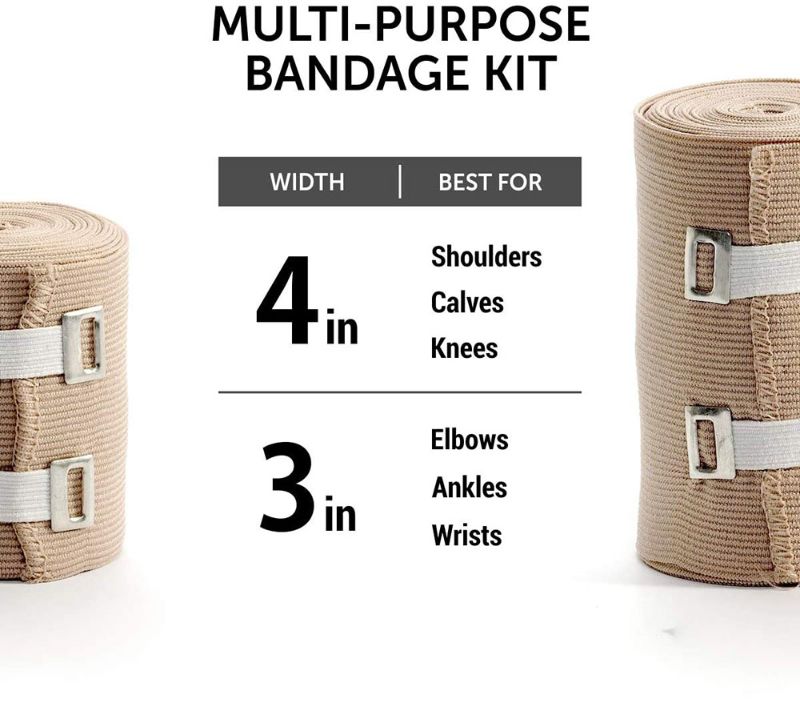 Compression Elastic Wraps for Medical & Sports Sprains, Injuries