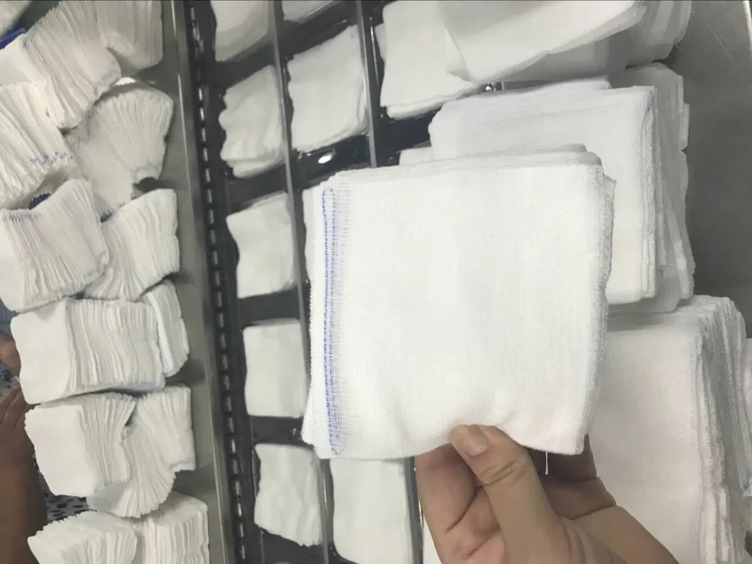 Cotton Absorbent Dressing Gauze Material Sponge Pad Swab Factory Manufacturing