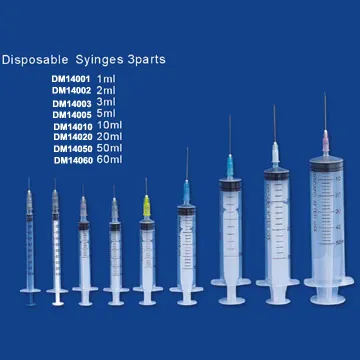 Disponsable Sterile Syringe, 3-Parts, Luer Lock, with Attached Needle (5cc)
