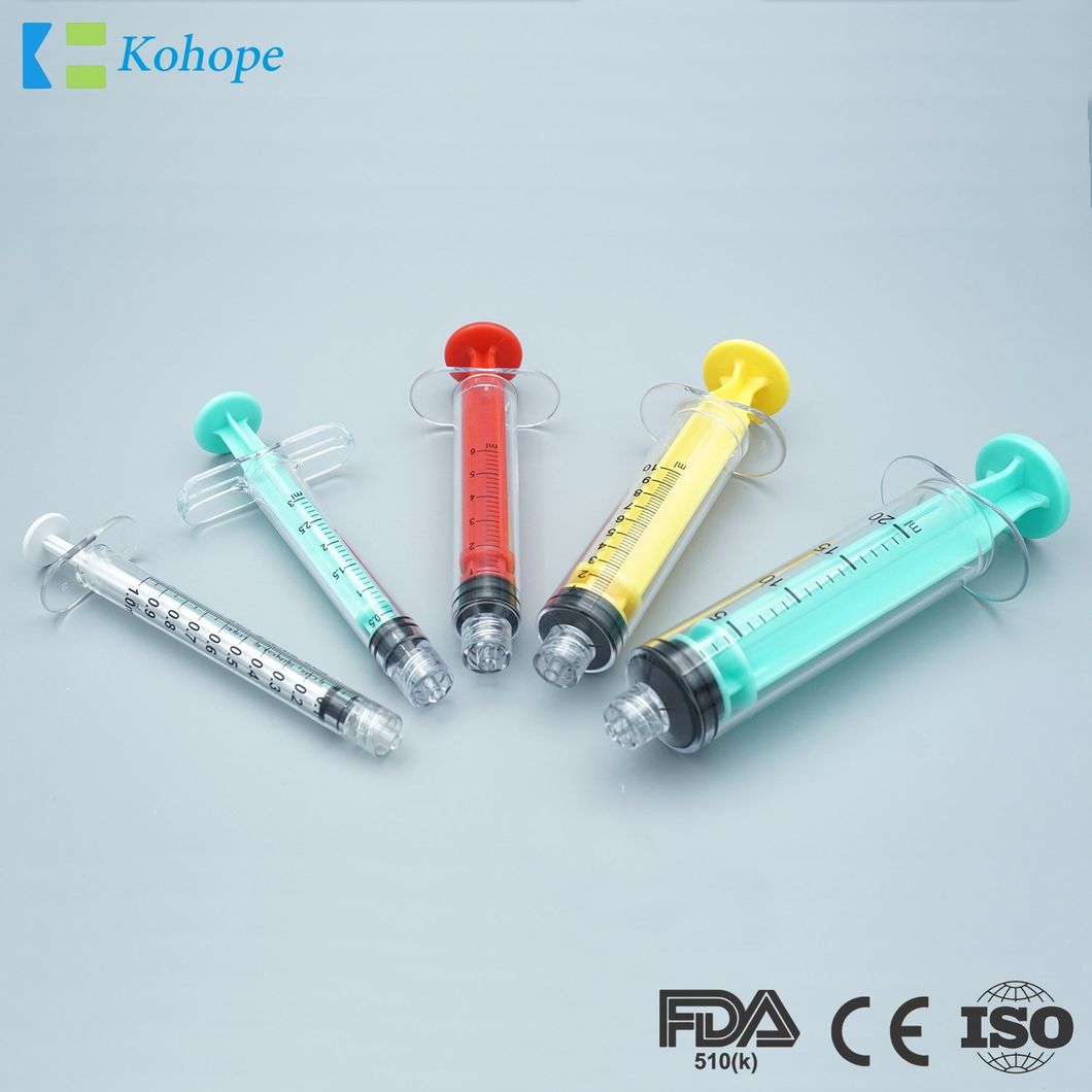 Disposable 3cc 6cc 10cc Polycarbonate PC Colored Syringe White Red Yellow Green Blue
