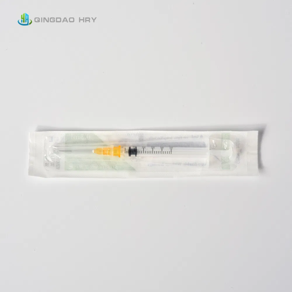 Disposable Auto Disable or Ad Syringe with Mounted Needle
