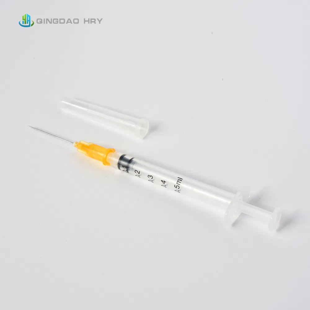 Disposable Auto Disable or Ad Syringe with Mounted Needle