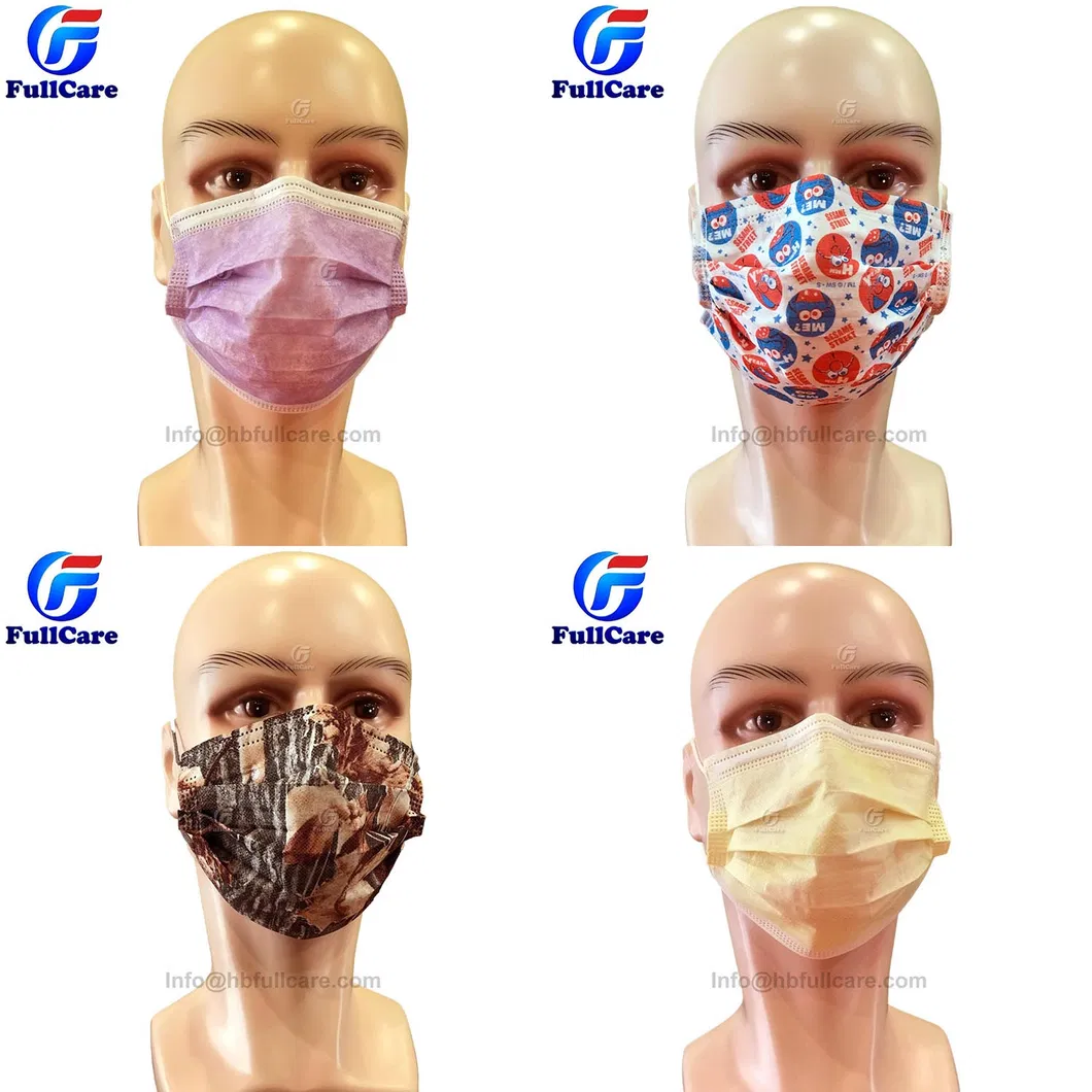 Disposable Bfe99 Nonwoven Fashion Cartoons with Color Printing Face Mask