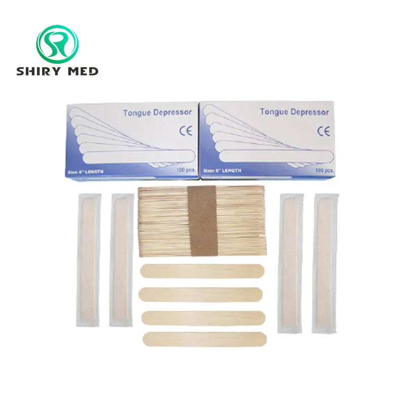 Disposable Medical Individual Pack Tongue Depressors Wooden Dental Blades Wood Spatula for Dental Use