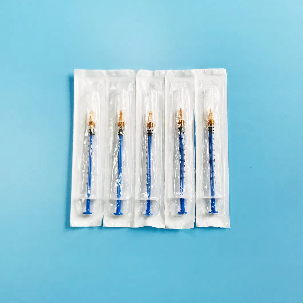 Disposable Medical Sterile Safety Syringe Injection with Needle Luer Lock 1cc