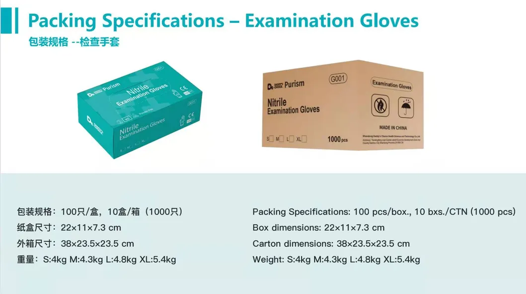 Disposable Nitrile Gloves Printed with Logo Food Nitrile Gloves Powder Free Nitrile Disposable Gloves