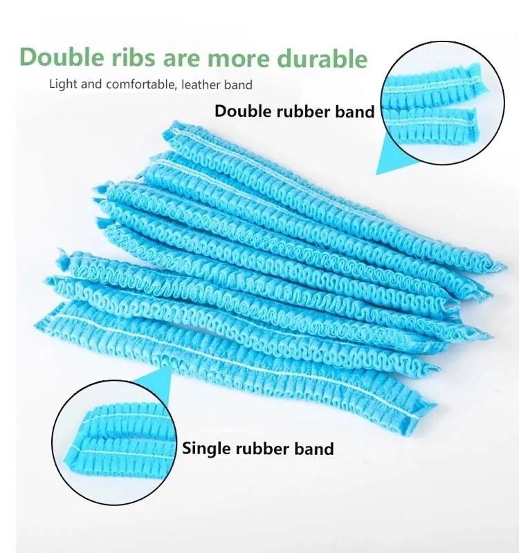 Disposable PP Non Woven Strip Clip Cap Bouffant Head Cover Bouffant Cap Mop Cap Nonwoven Cap PP Cap Shower Bathing Hotel Cap Strip Cap Round Cap Hair Cap