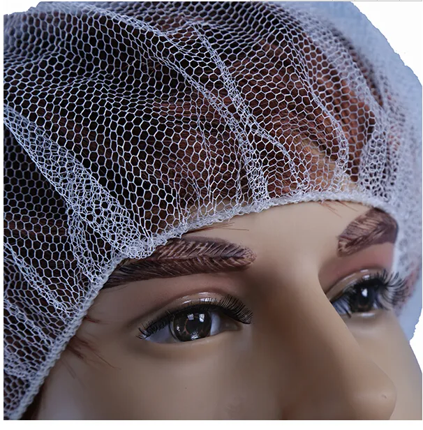 Disposable Nylon Hair Nets, Mesh Cap, Snood Cap for Food Industry