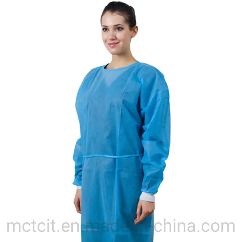 Disposable Polypropylene SBPP Medical Blue Isolation Gown