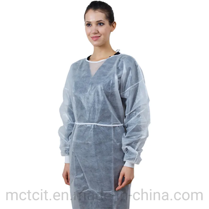 Disposable Polypropylene SBPP Medical Blue Isolation Gown