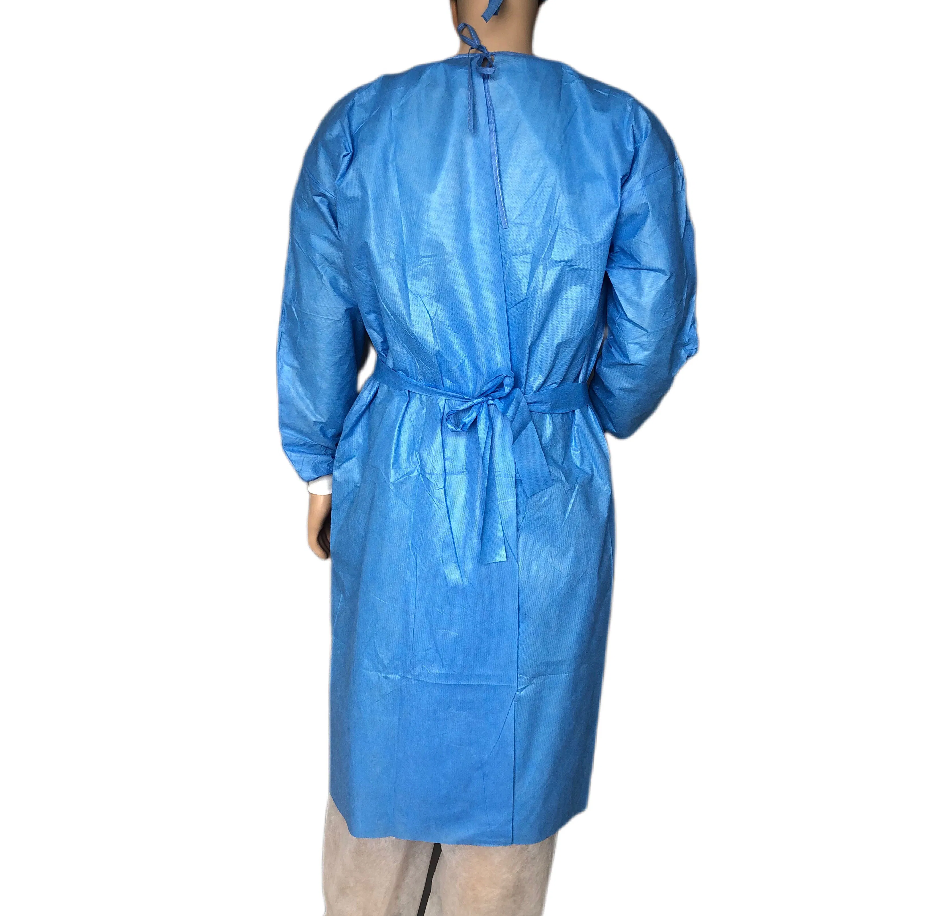 Disposable Polypropylene SBPP Medical Blue Isolation Gown
