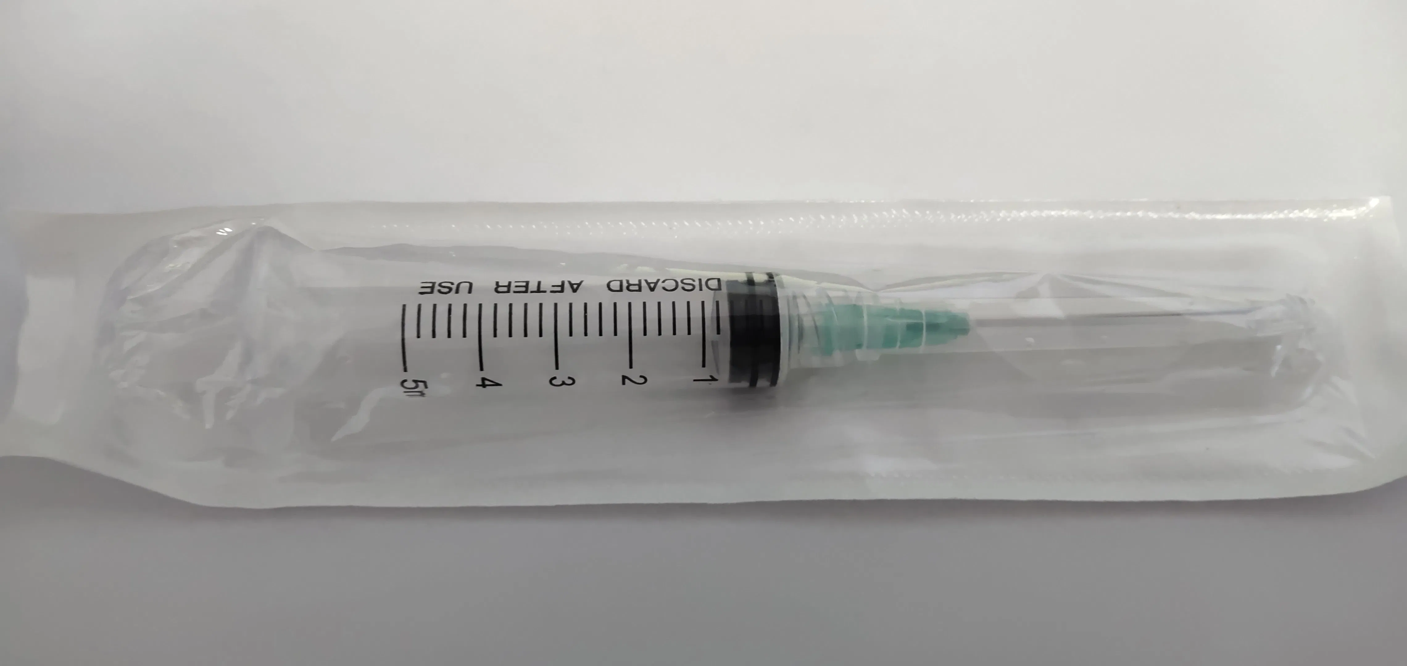 Disposable Syringe 5ml with Fixed Needle 22g , Latex Free