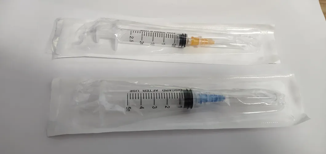 Disposable Syringe 5ml with Fixed Needle 22g, Latex Free