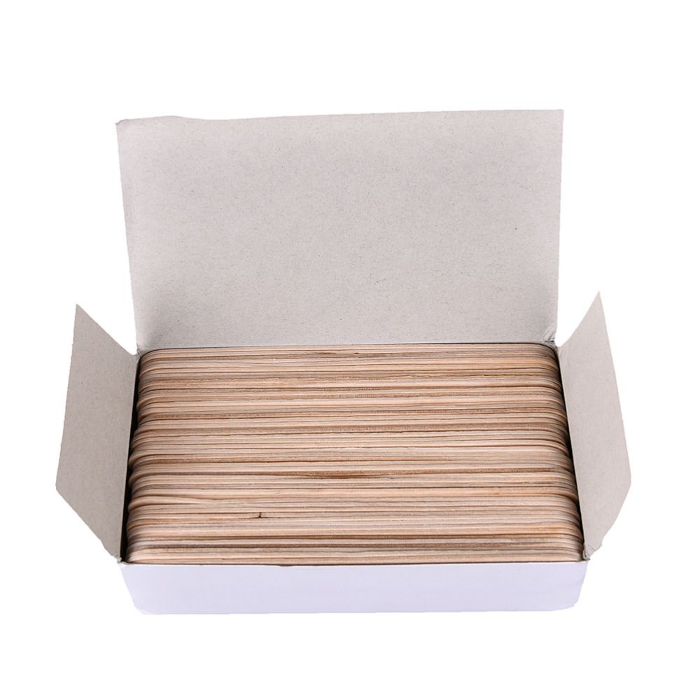 Disposable Wood Tongue Depressors Wooden Facial Hair Remover Cream Applicator Wood Finish Craft Stick