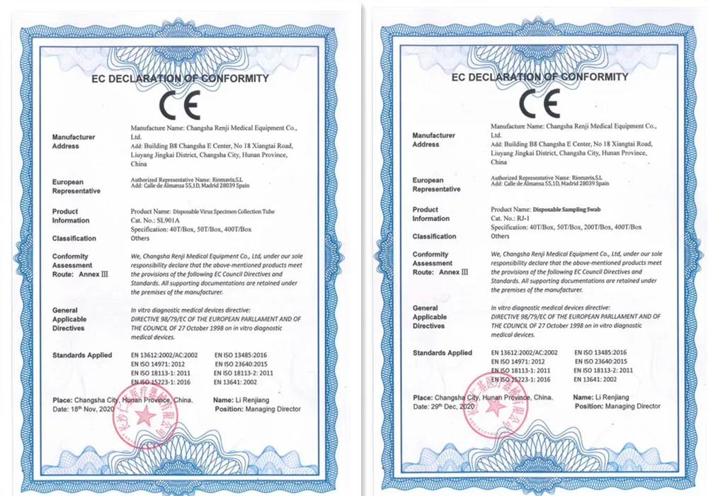 EOS Medical Nasopharyngeal Nylon Flocked Swab Vtm Swab Stick Kit