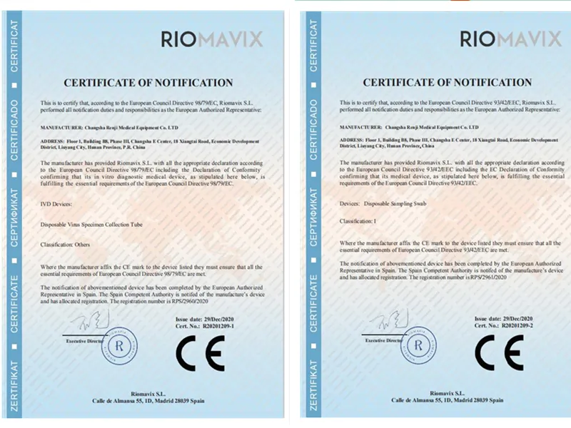 EOS Medical Nasopharyngeal Nylon Flocked Swab Vtm Swab Stick Kit