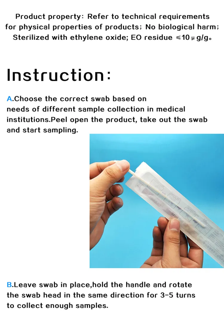 Factory Direct Supply Disposable Sterile Flocked Nasal Swabs 8cm Breakpoint Swabs