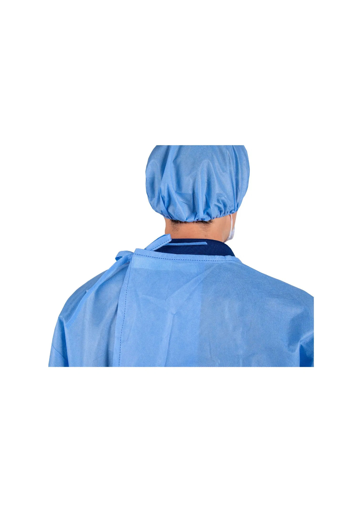 Factory Supplied Ultrosonic Seaming 45GSM Level 1 Isolation Gowns Non Woven Disposable