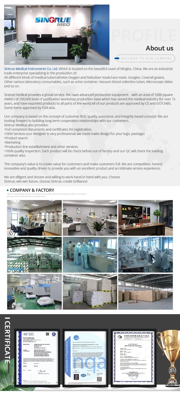 Fr6-Fr24 PVC Sterile Disposable Suction Catheter with Valve