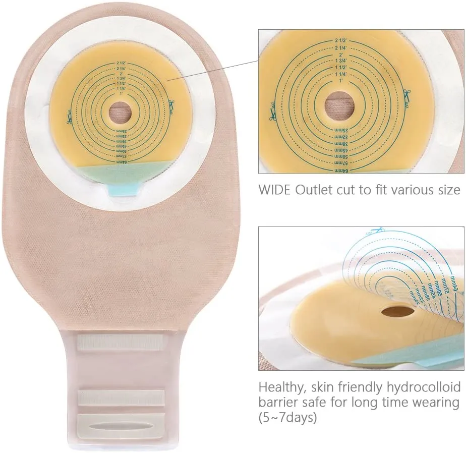 Free Sample Medical Convenient Scale Colostomy Pouch Surgical Illeostomy Hydrocolloid Colostomy Bag