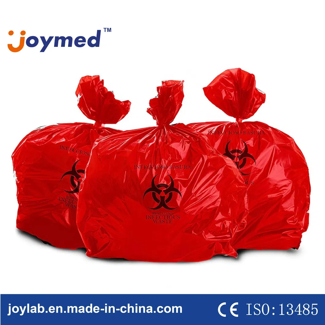 Heavy Duty Red PE Plastic Biohazard Garbage Biohazard Medical Waste Bag