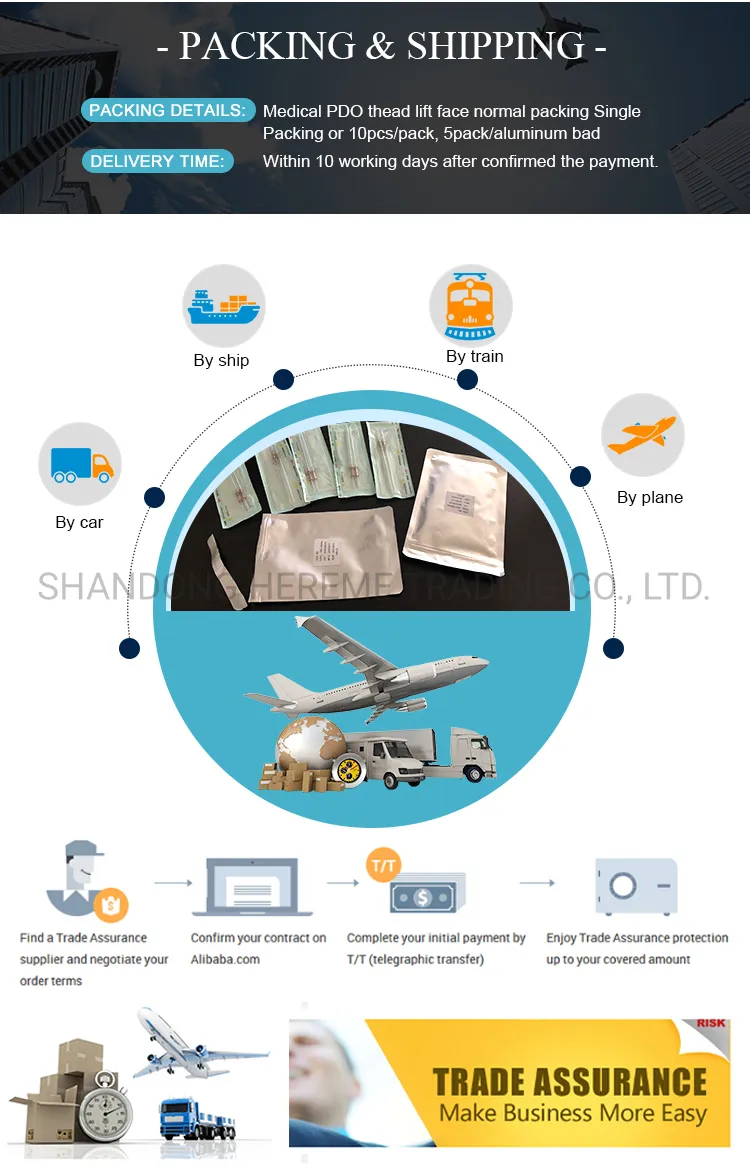 Heremefill Buy Sterile Pdo Face Lifting Thread with Cogs and Barbs