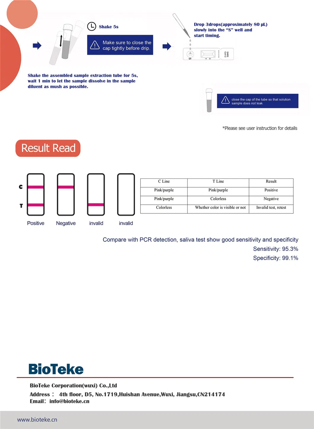 High Accuracy Individual Rapid Test Kit with Pharyngeal Swab