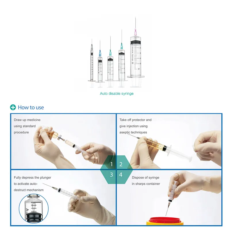High Quality and Best Price 0.05ml 0.5ml 1ml Auto Disable Fixed Dose Immunization Syringe/Vaccine Syringe