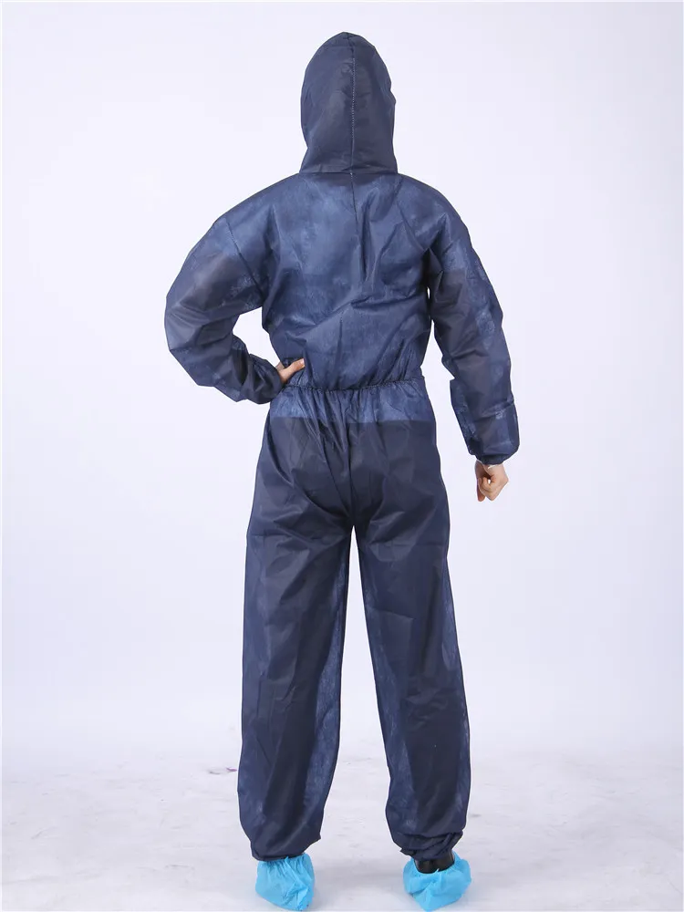 High Quality Disposable Single Use Dustproof Hot Sale Safeguard Waterproof Breathable PP Coverall with Hood