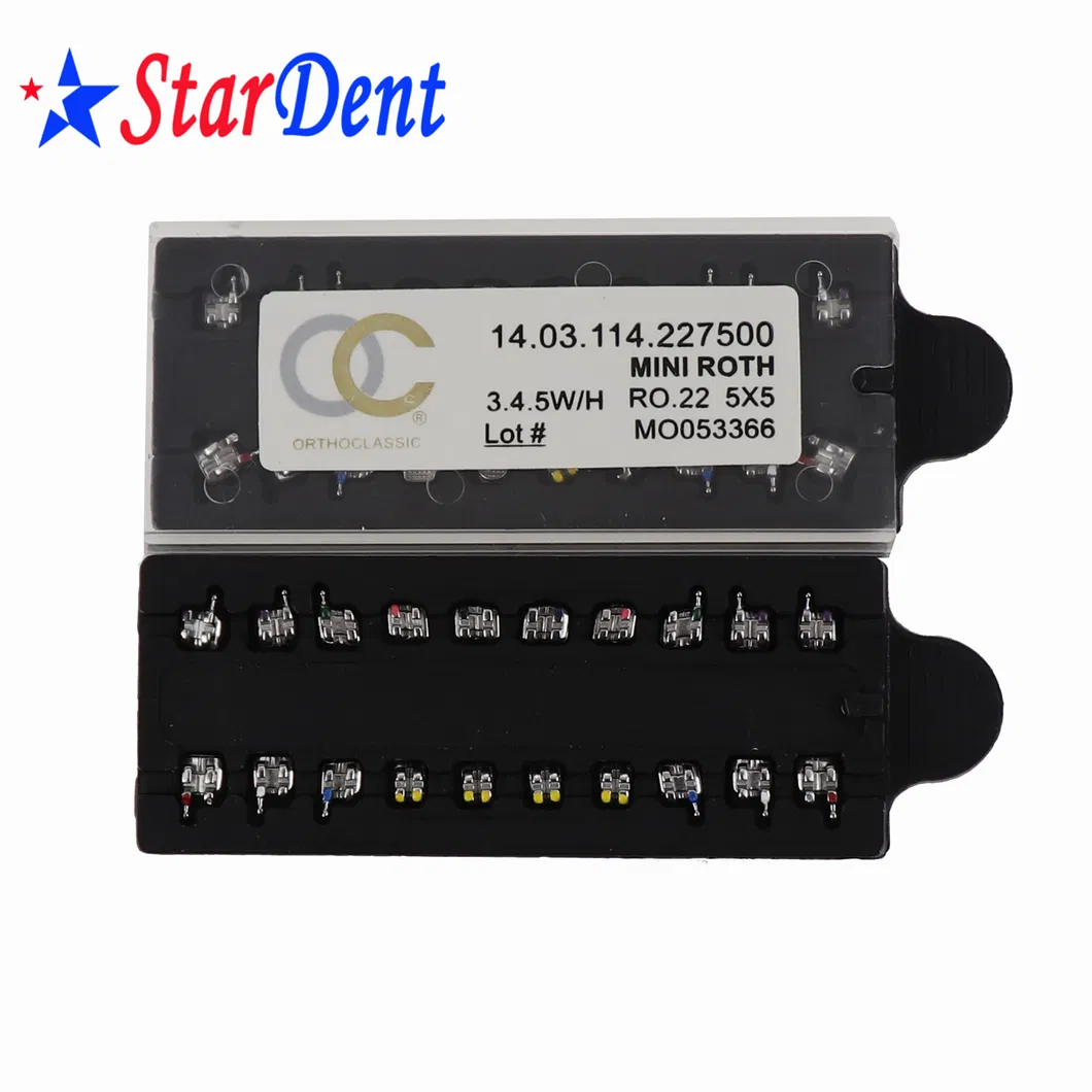 Hot Sale Dental Orthodontic Metal Brackets Mesh Momoblock Standard Mini Roth Mbt Edgewise
