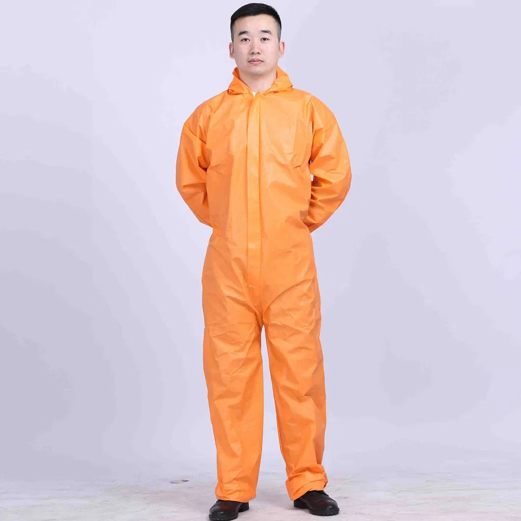Hot Sale Disposable High Quality Single Use Safeguard Waterproof Breathable SMS Coverall with Hood